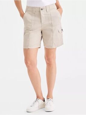 Style & Co. Khaki Tan Shorts Cotton Midrise Comfort Waist Women’s Size 18W